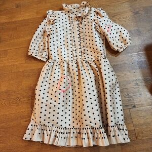 Batsheva Silk Polka Dot Dress